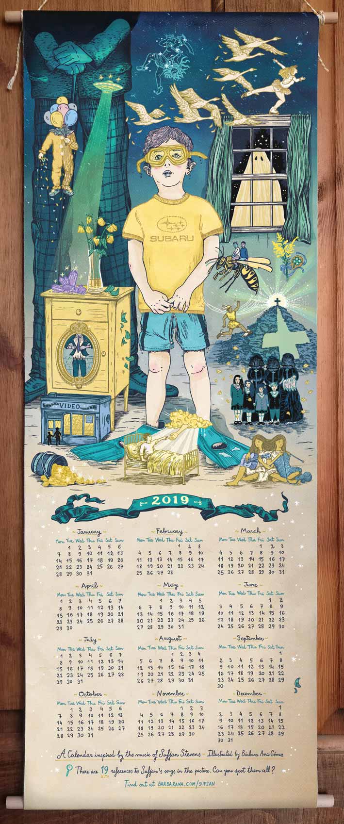Sufjan Stevens Calendar by Barbara Ana Gomez